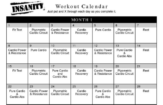 calendario insanity